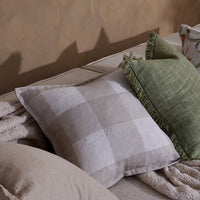 Allcott Neutral Check Feather Cushion