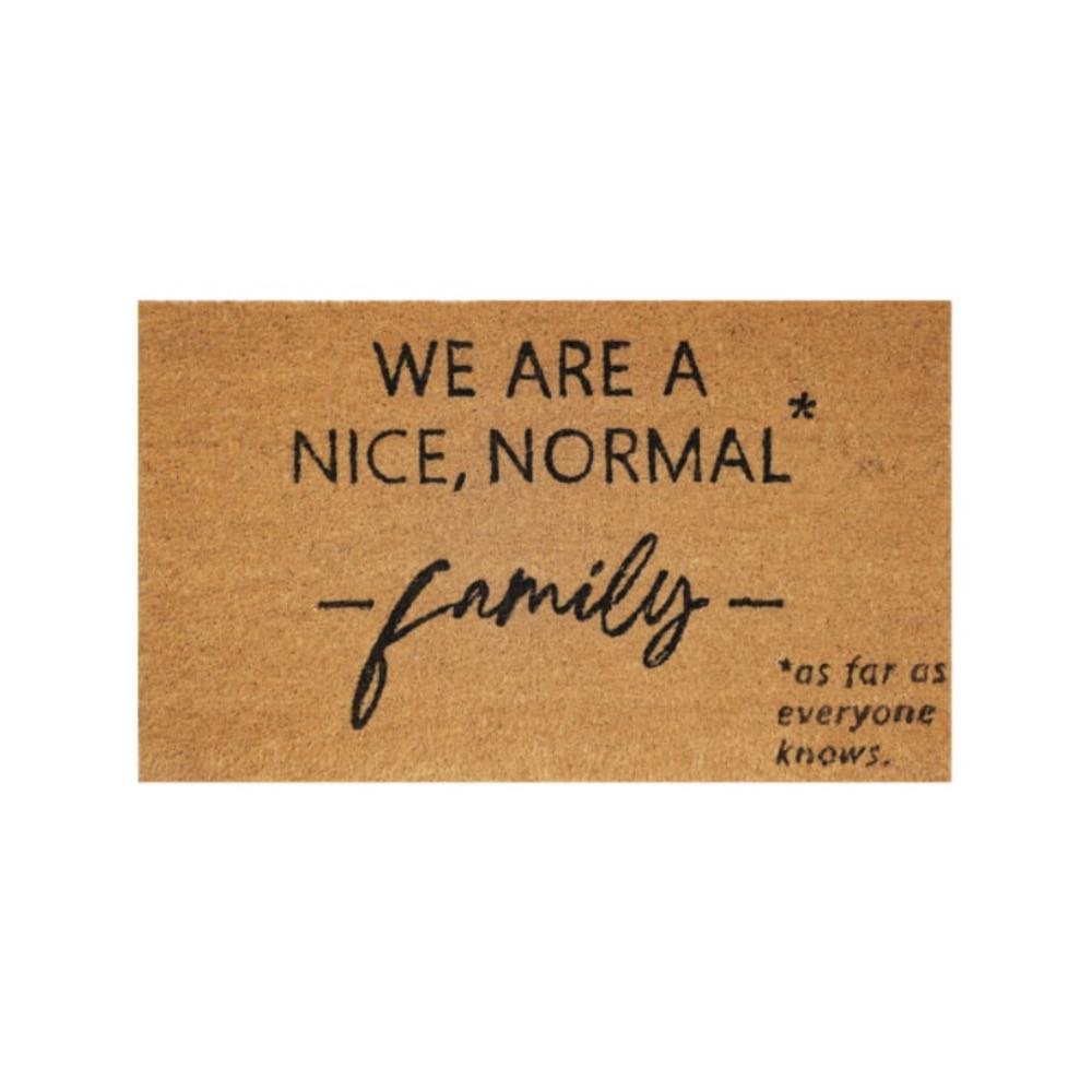Nice Normal Family Doormat Black