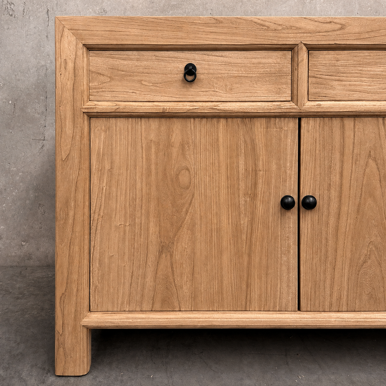 Elm 2 Drawer 2 Door  Natural Cabinet | 120cm