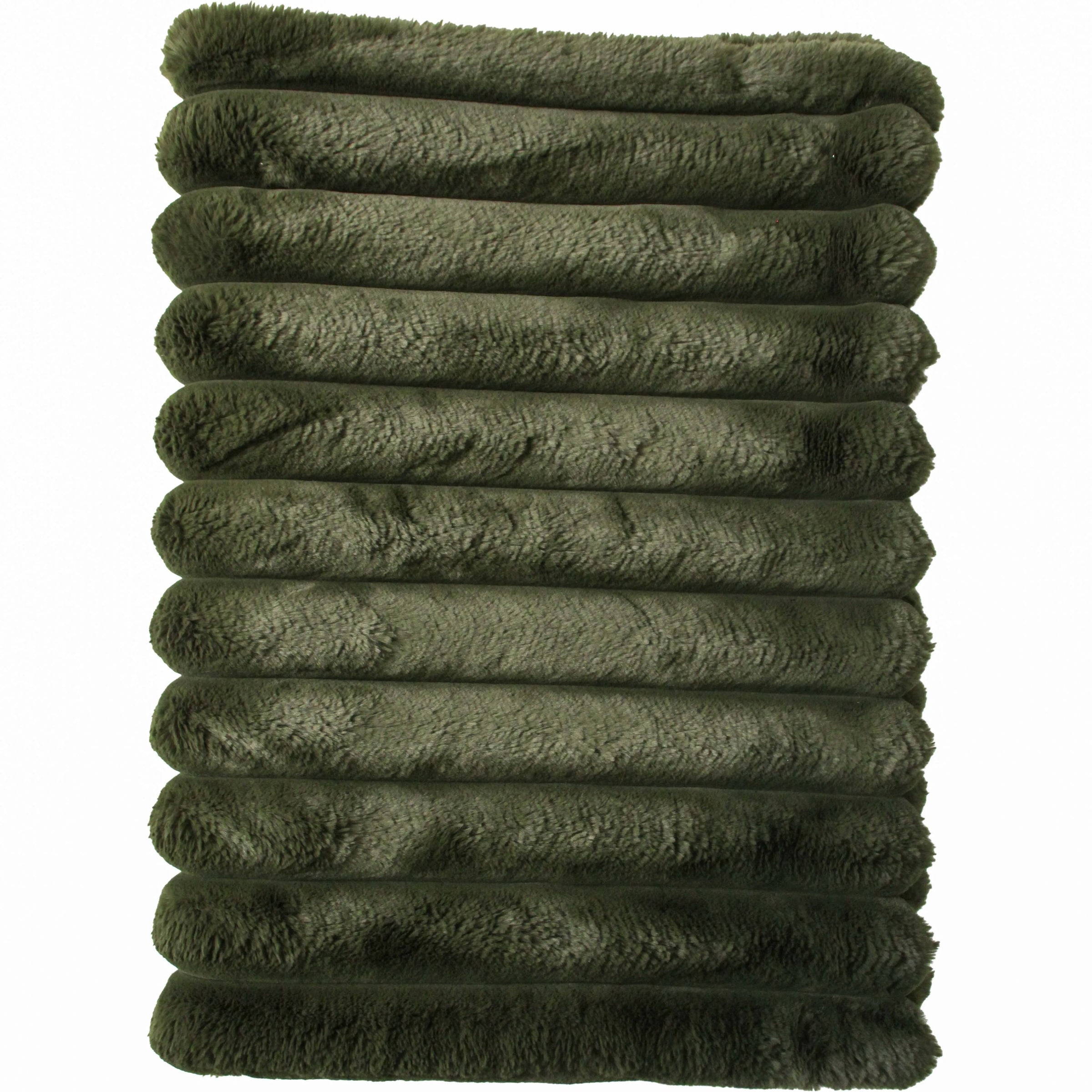 Throw Plush Puffer Faux Fur Moss