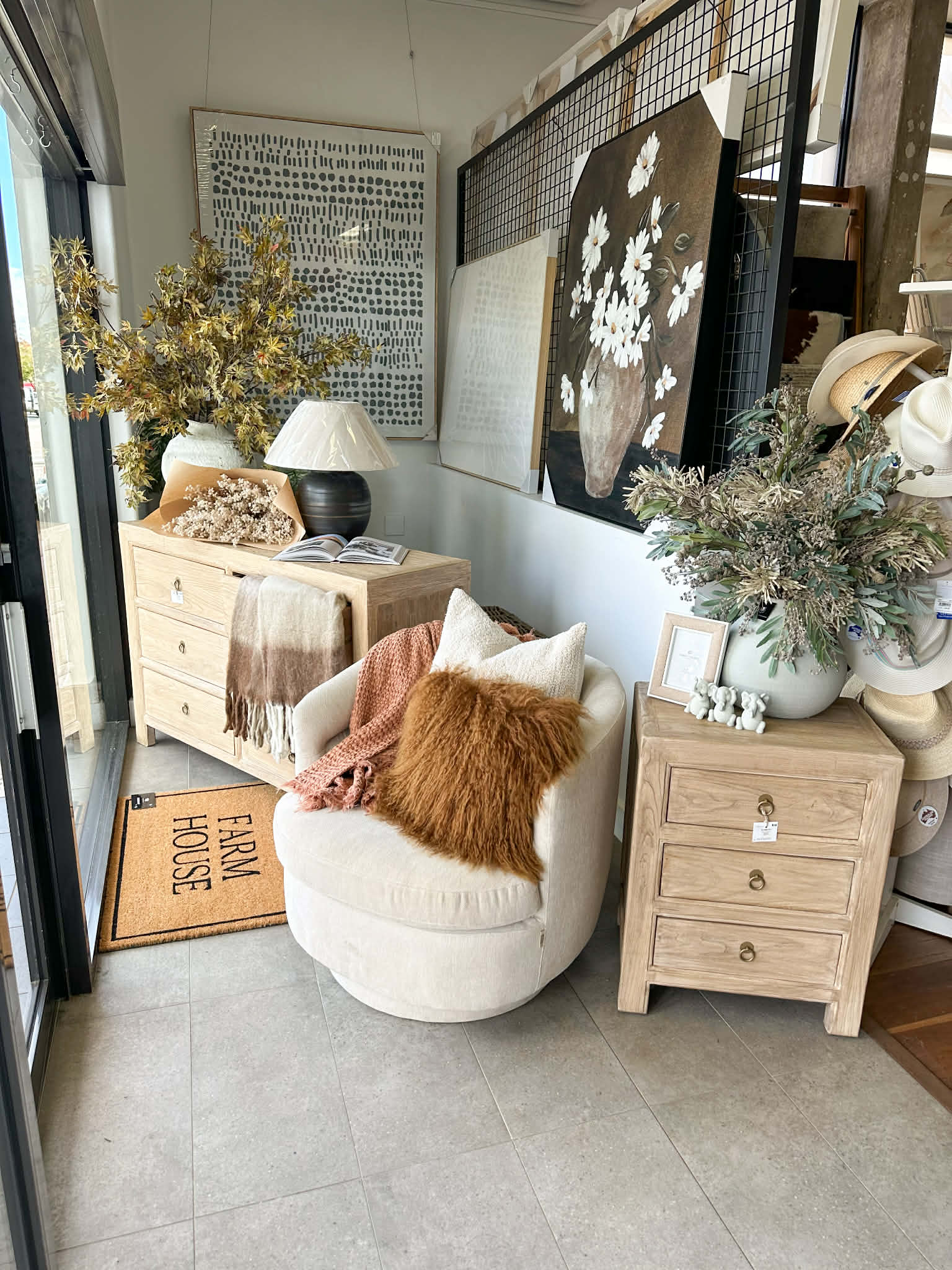 Elm 3 Drawer Bedside