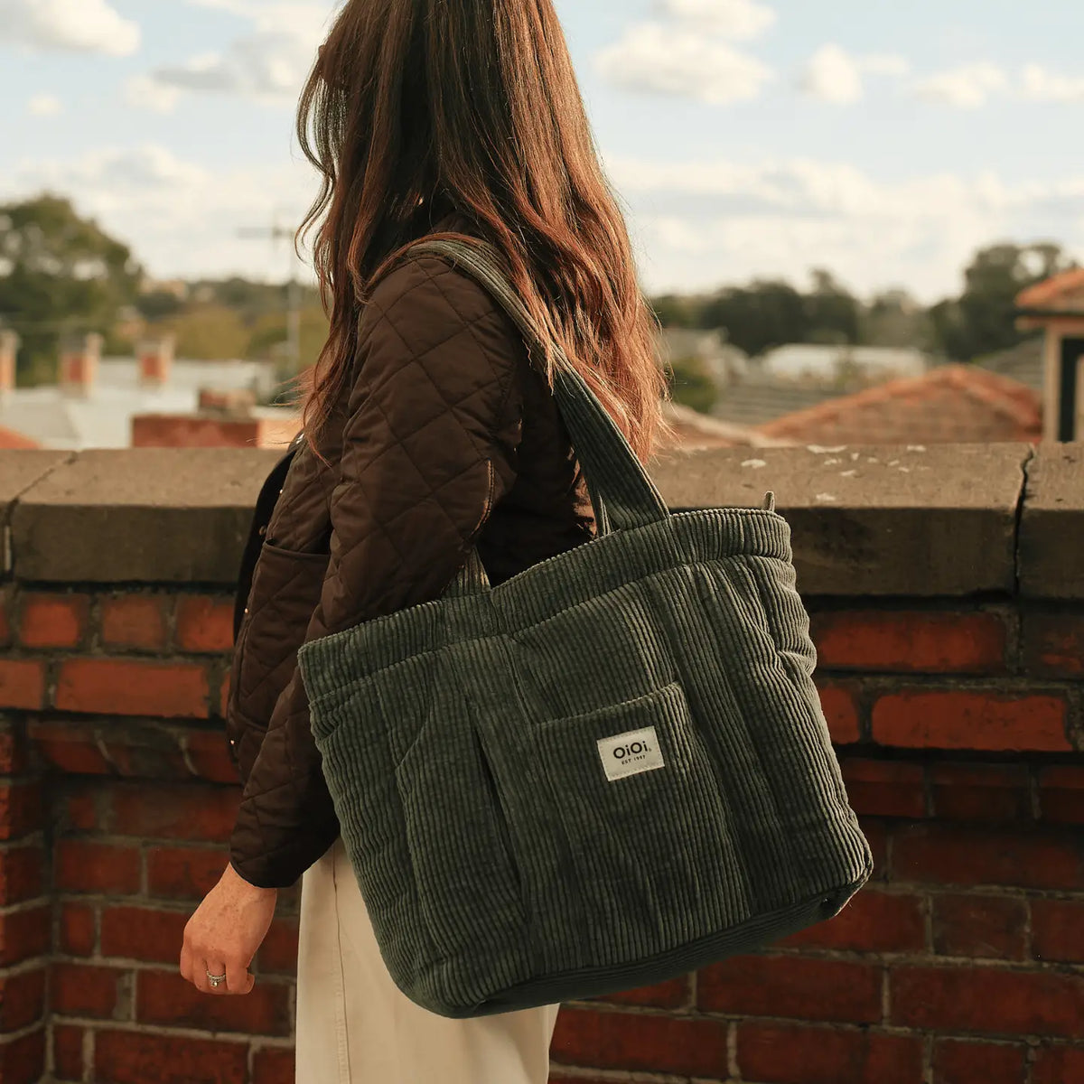 Everyday Tote | Moss Green Corduroy