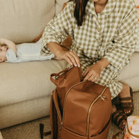 Nappy Changing Pouch | Chestnut Brown Vegan Leather
