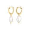 Baroque Pearl Rope Huggie Earrings