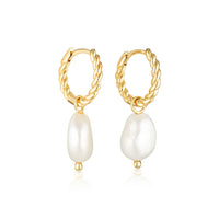 Baroque Pearl Rope Huggie Earrings