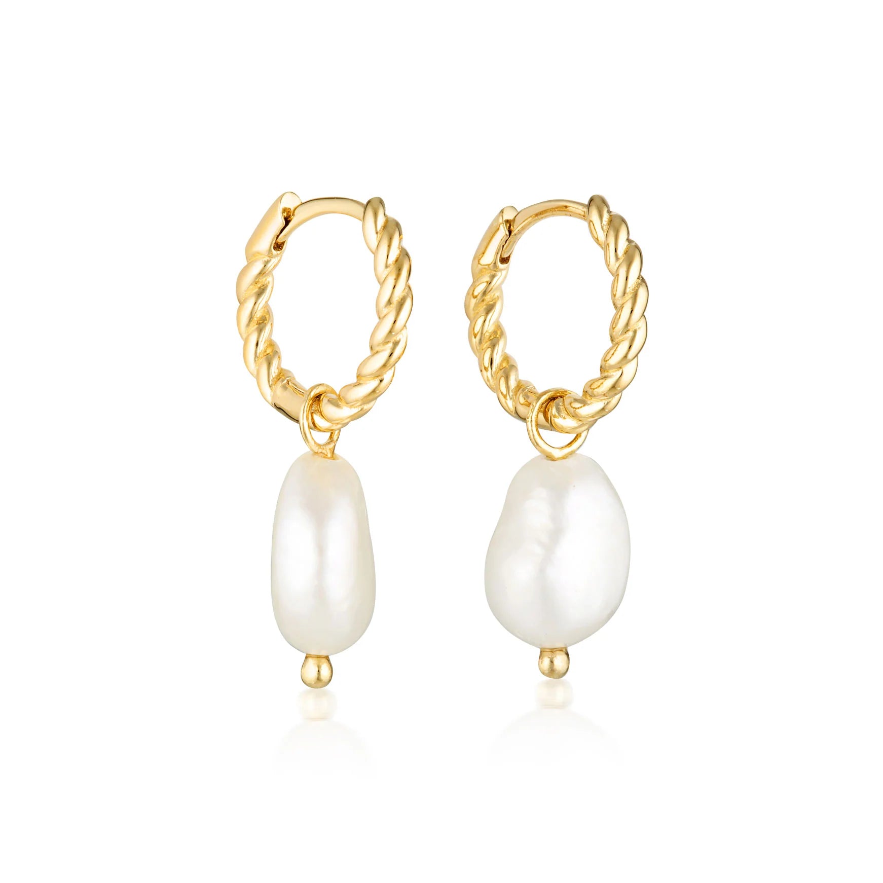 Baroque Pearl Rope Huggie Earrings