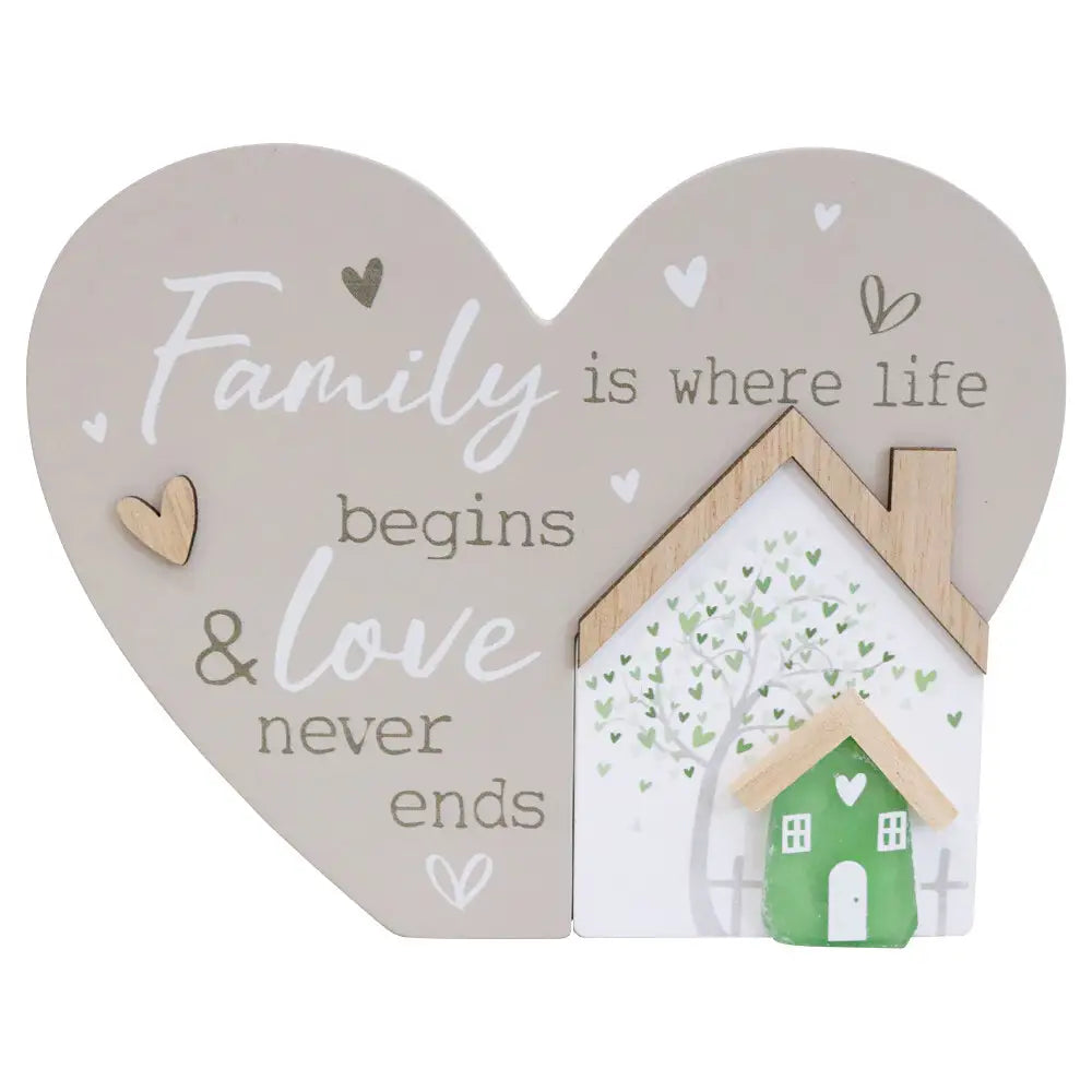 Family Sign Recycled Glass