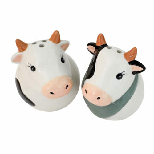 Cow Salt & Pepper Shakers White & Black
