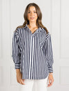 Becca Stripe Shirt Navy White