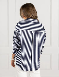 Becca Stripe Shirt Navy White