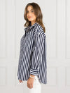 Becca Stripe Shirt Navy White