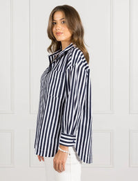 Becca Stripe Shirt Navy White