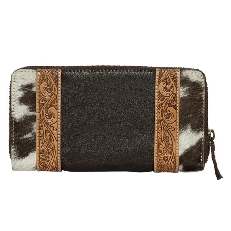 Moore | Cowhide & Tooling Leather Boot Stitch Zippered Wallet