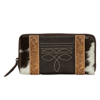 Moore | Cowhide & Tooling Leather Boot Stitch Zippered Wallet