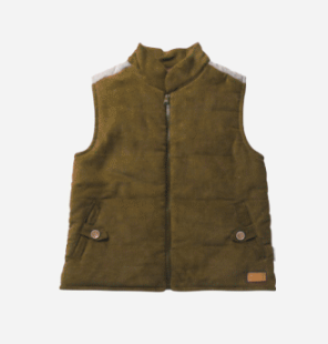 Baby Boys Cooper Puffer Vest | Brown Corduroy