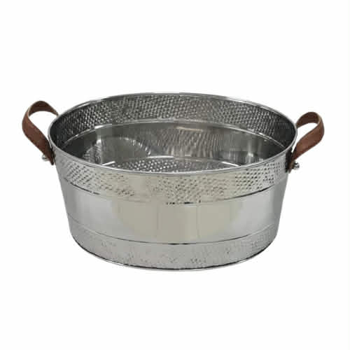 Oval Party Bucket Dots Leather
