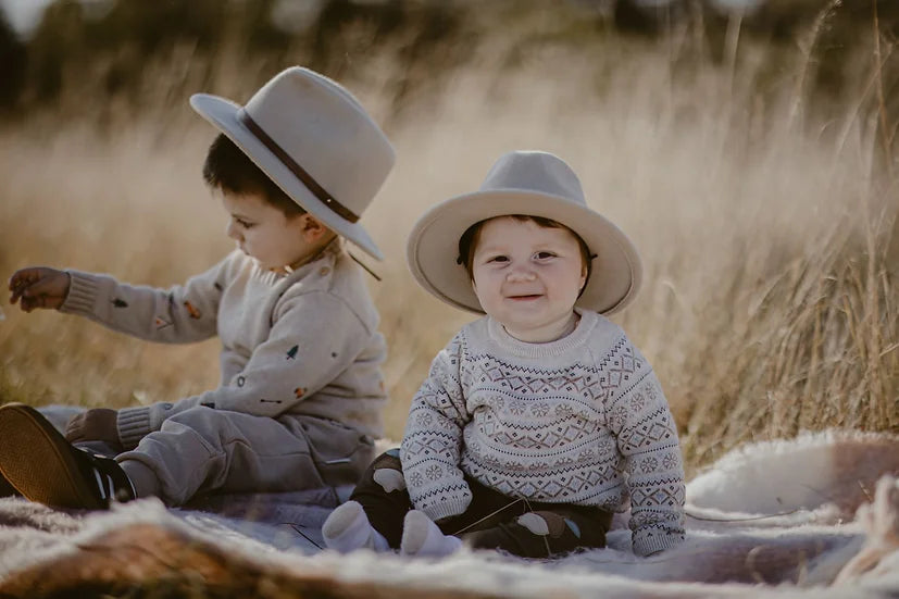 Kids Wool Fedora | Dusty Straight Brim