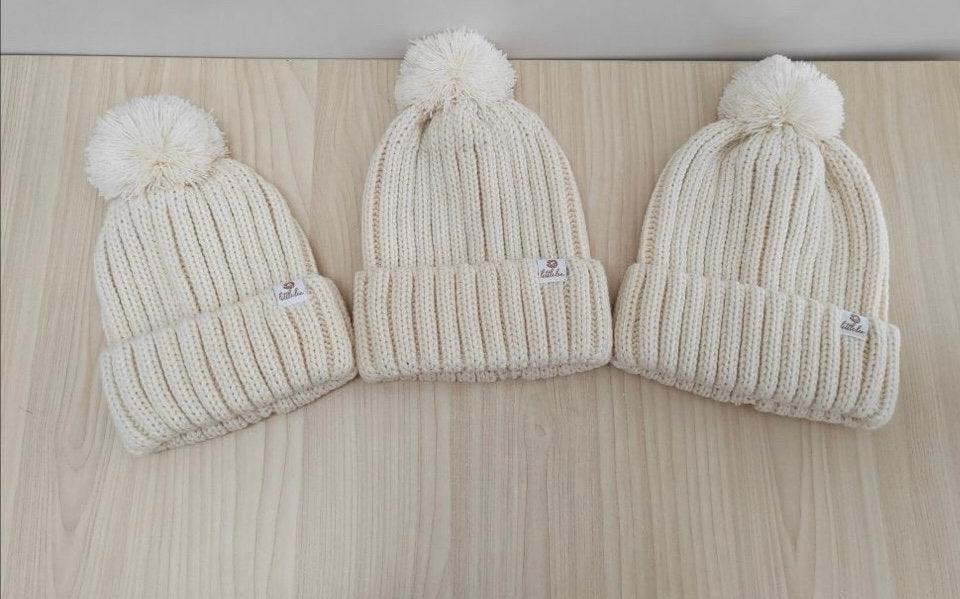 Kids Knitted Beanie Beige| Kookaburra