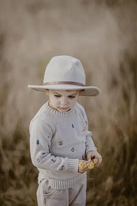 Kids Wool Fedora | Dusty Straight Brim