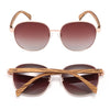 Cleo Bloom | Rose Gold Metal Frame | Brown Gradient Lens l Walnut Arms