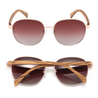 Cleo Bloom | Rose Gold Metal Frame | Brown Gradient Lens l Walnut Arms