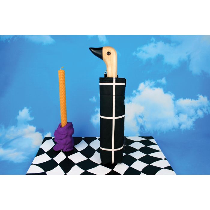 Duck Umbrella Compact | Black Grid