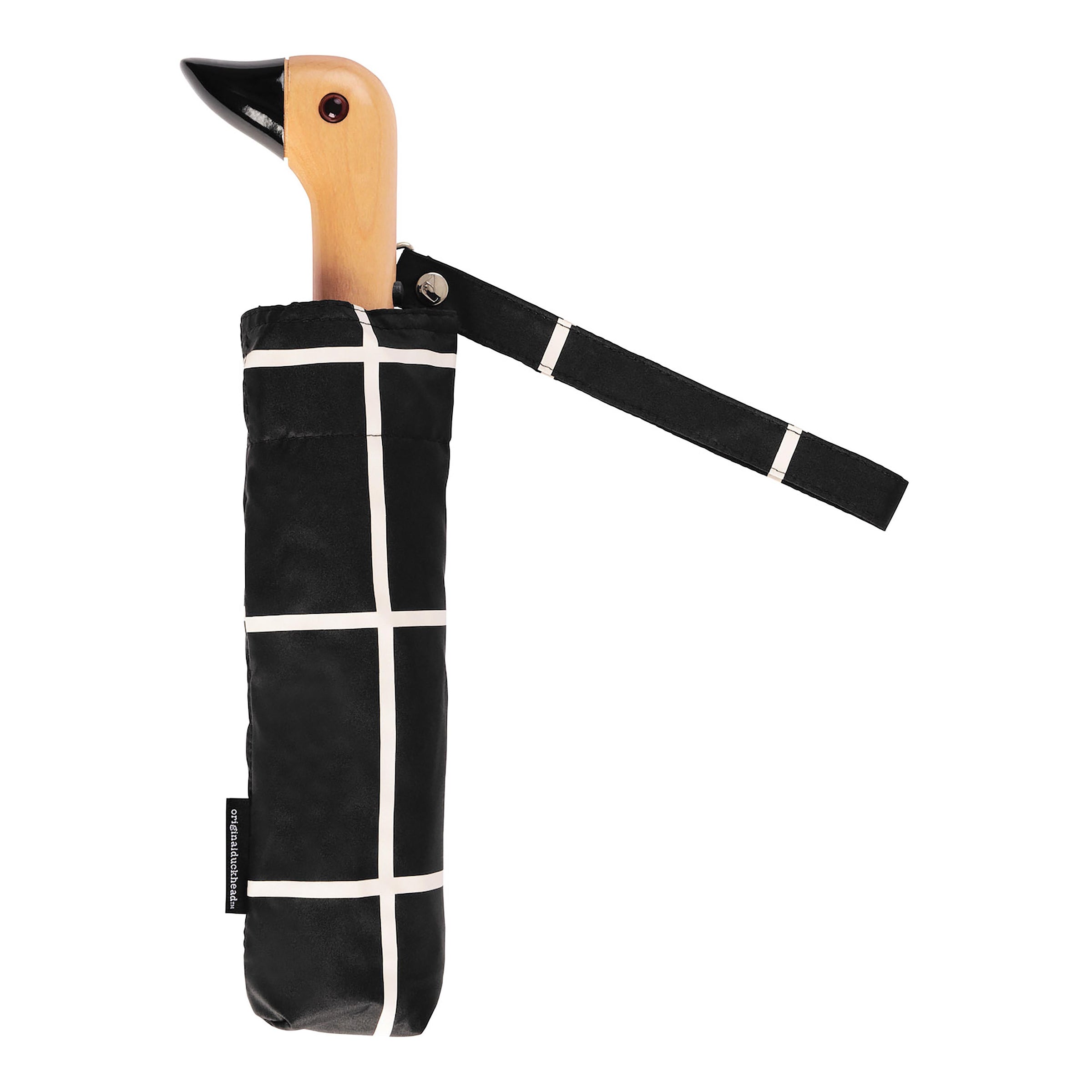 Duck Umbrella Compact | Black Grid