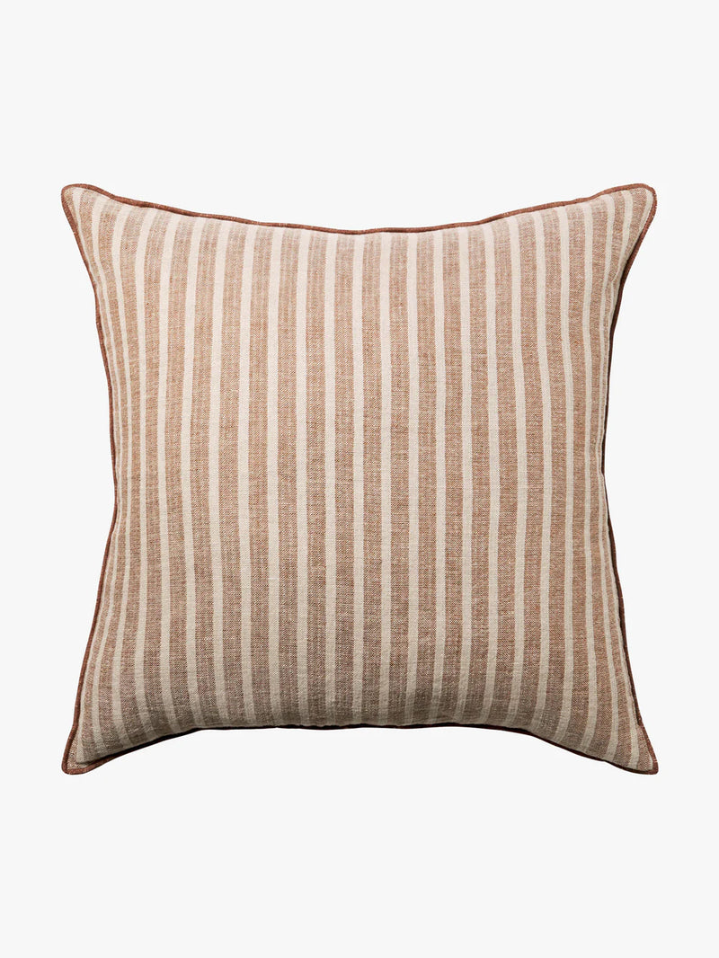 Ava Stripe Toffee Large Square Cushion