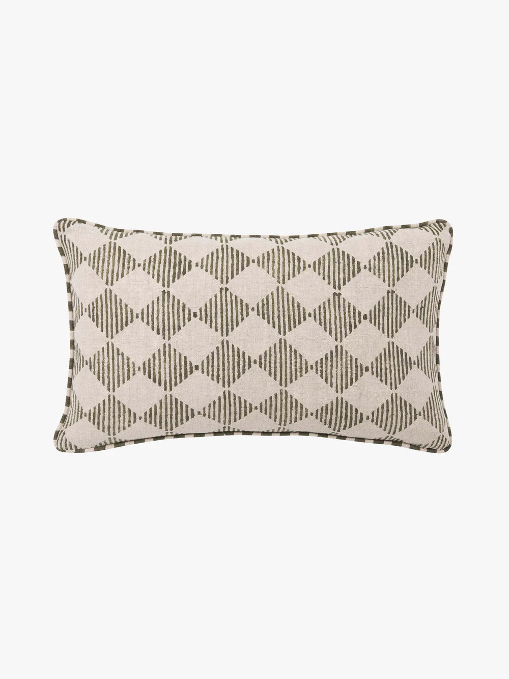 Quinn Olive Reversible Linen Cushion