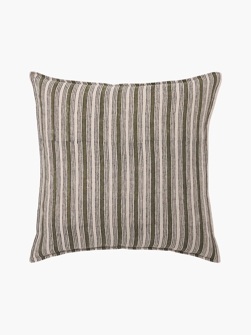 Rome Olive Pure Linen Cushion