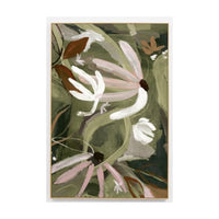 Floral Expression Green Canvas Print