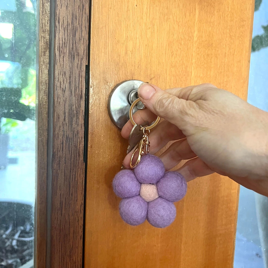 Felt Flower Keychain