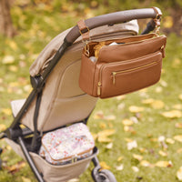 Multitasker Pram Caddy 2.0 | Chestnut Brown Vegan Leather