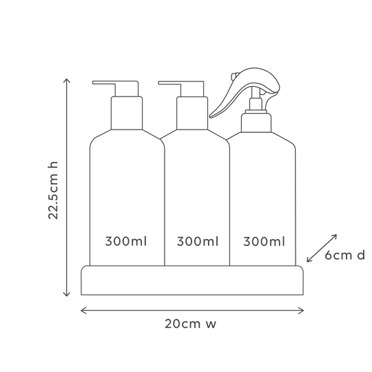 Dishwashing Liquid, Bench Spray & Hand Wash Trio | Willow Gum & Lemon Myrtle + Lemon Myrtle & Honeydew