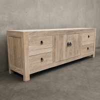 Elm Low Tv Cabinet Whitewash | 180cm