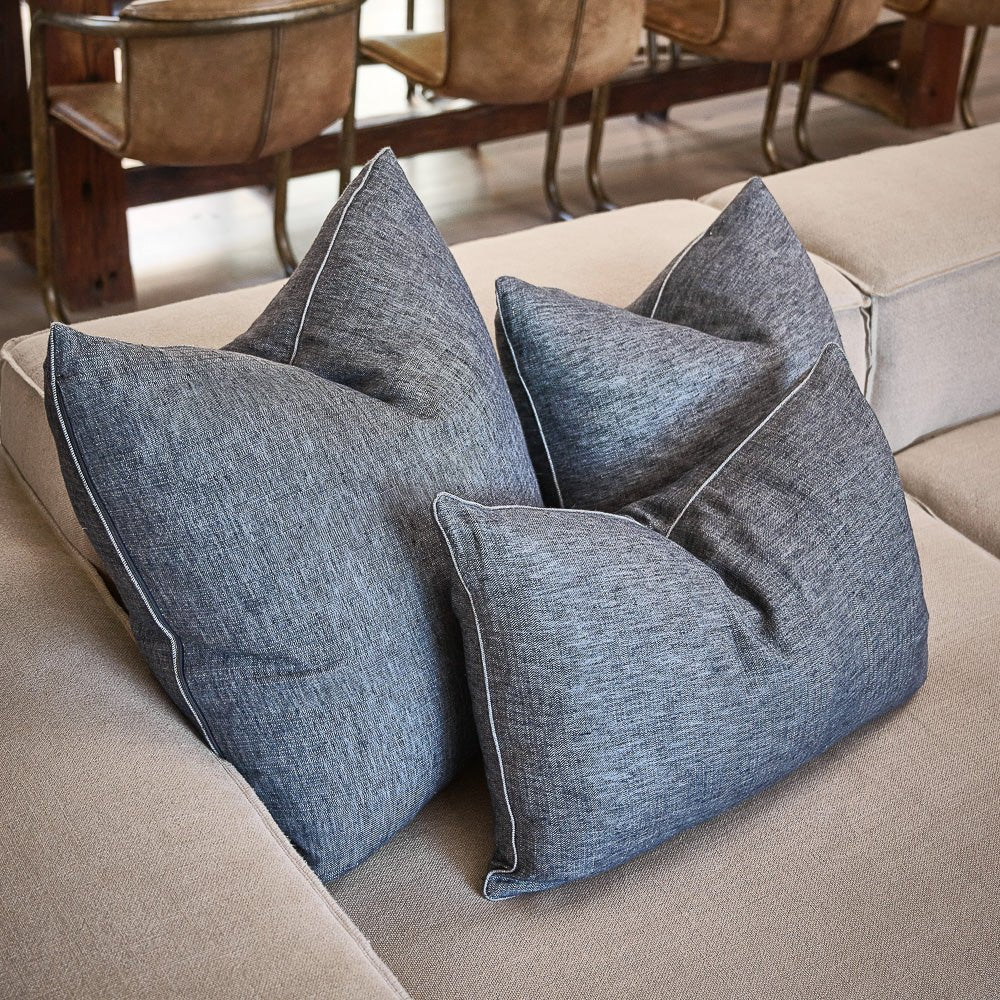 Halcyon Linen Cushion | Ink