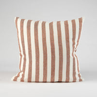 Santi Linen Outdoor Cushion | Off White/Nutmeg Stripe