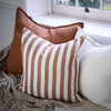 Santi Linen Outdoor Cushion | Off White/Nutmeg Stripe