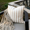 Santi Linen Outdoor Cushion | Off White/Natural Stripe
