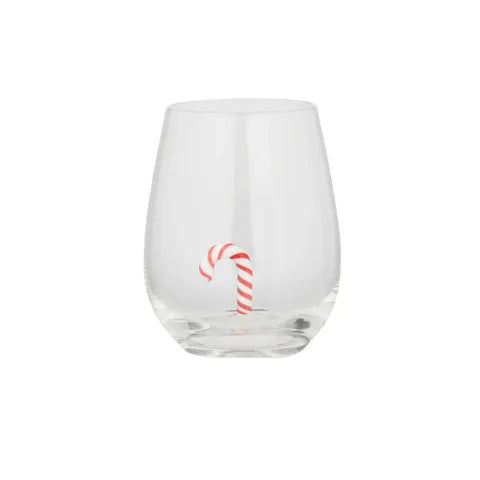 Xmas C/Cane Glass Glass | Clear/Red