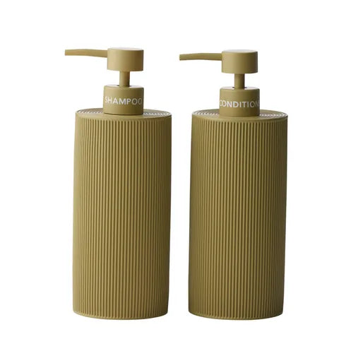 Sid 2 Piece Shampoo & Conditioner Dispenser Set | Olive