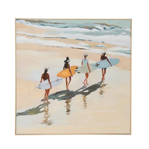 Surfers Nat Frame Oil Painting
