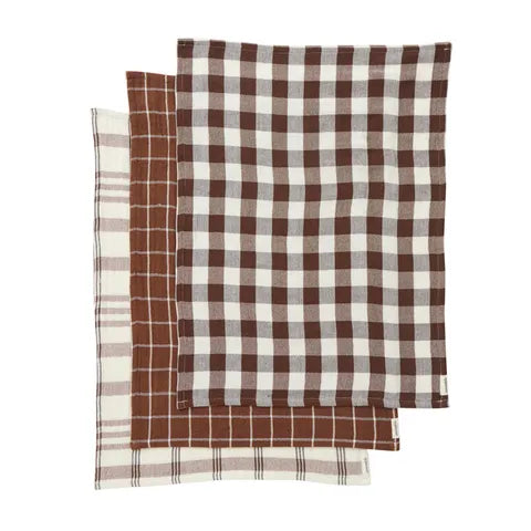 Kit Recycled Cotton Tea Towel Set | Cocoa
