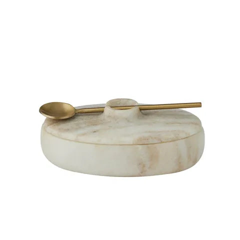 Donte 2 Piece Marble Jar Set | Beige