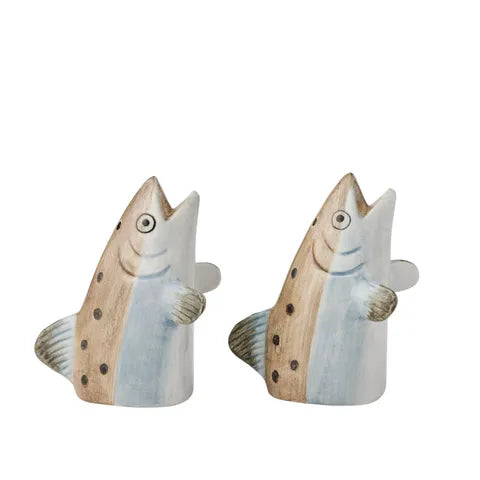 Trout Ceramic Salt & Pepper Shaker Set