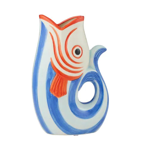 Pesce Ceramic Jug | Blue/Red