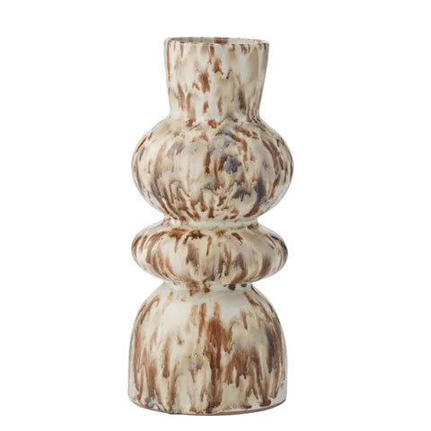 Dakota Ceramic Vase | Ivory/Chocolate