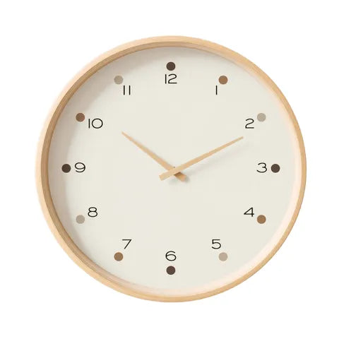 Handel Wood Clock | Natural/Ivory