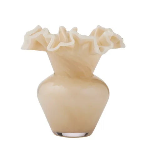 Elodie Glass Vase | Caramel/Ivory