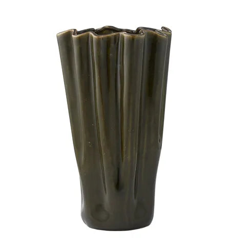 Hollis Ceramic Vase | Dark Olive
